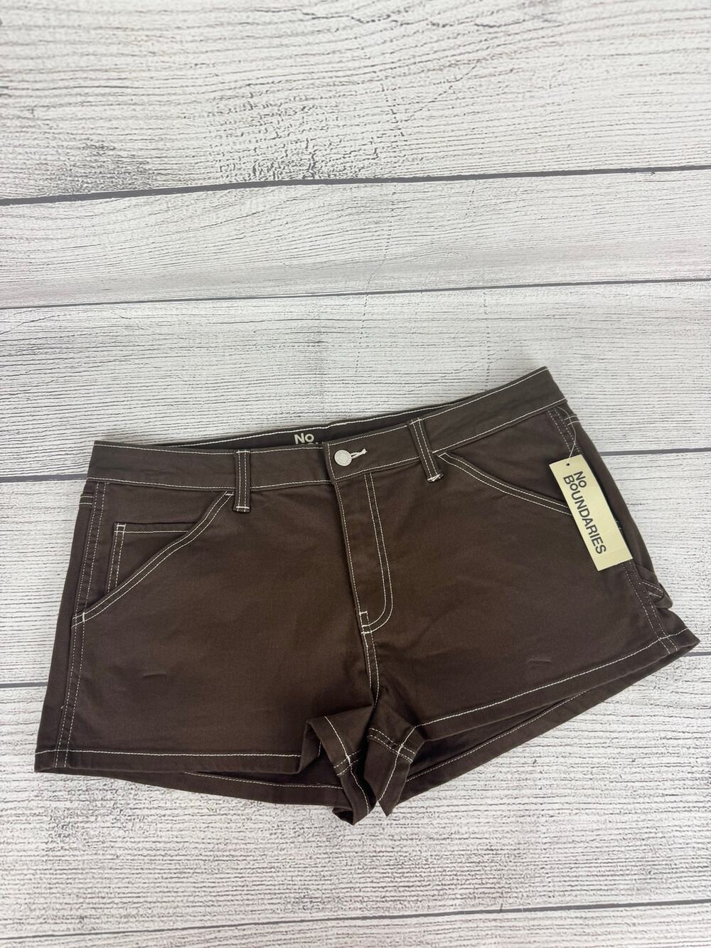No Boundaries Women's Brown Carpenter Short Shorts Size 14